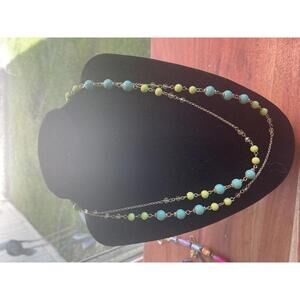 Vintage Banana Republic Green Beaded Necklace